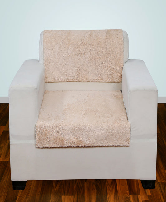 FABRIGAANZA Premium Faux Fur Rabbit Sofa Seat Cover with Heavy Antiskid Backing