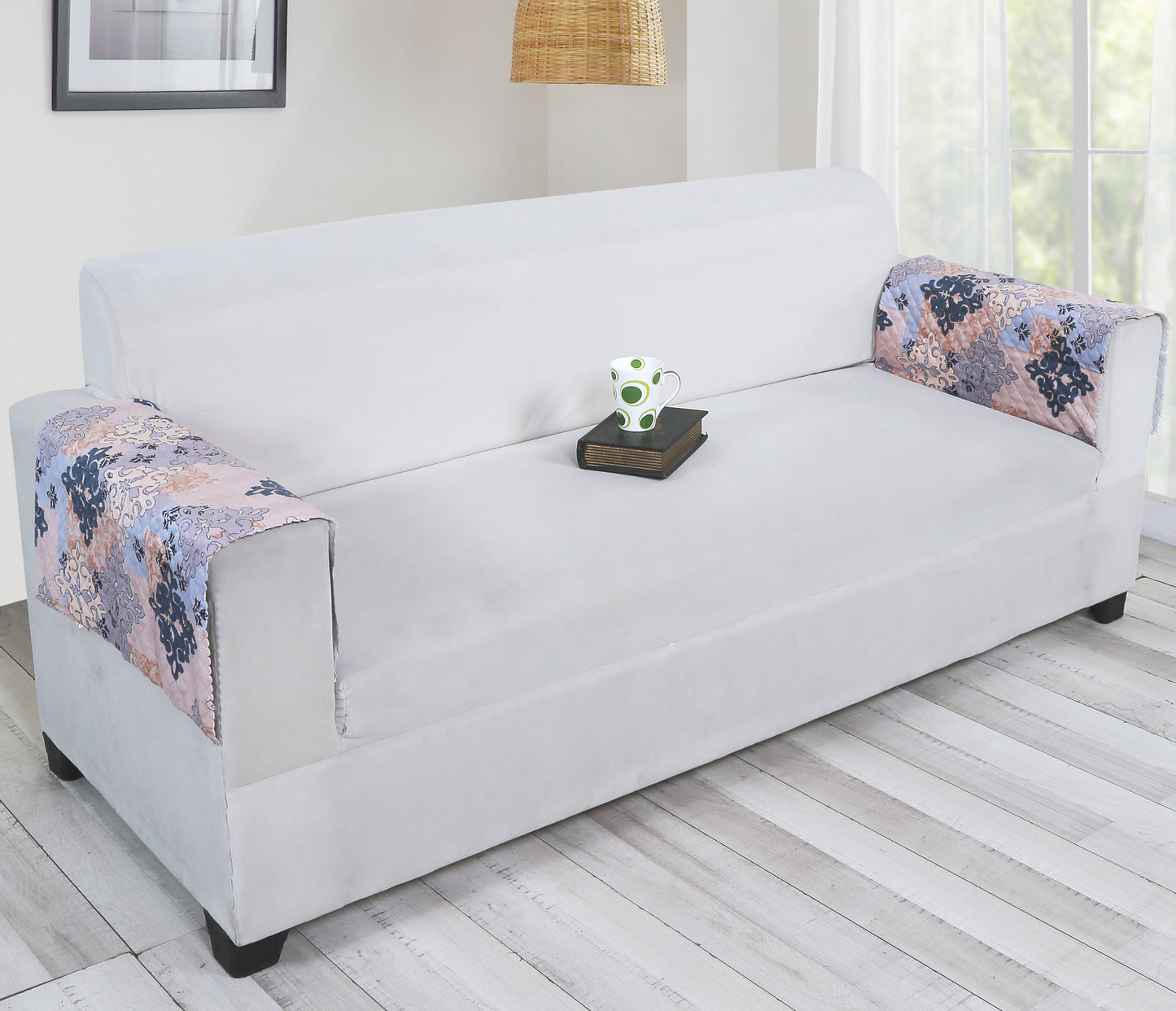 FABRIGAANZA Quilted Printed Sofa seat Cover with Heavy Antiskid Backing Sofa seat Runner -