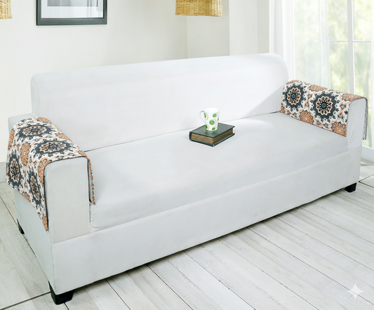 FABRIGAANZA Printed Sofa seat Cover with Heavy Antiskid Backing Sofa seat Runner - Multicolor Damask