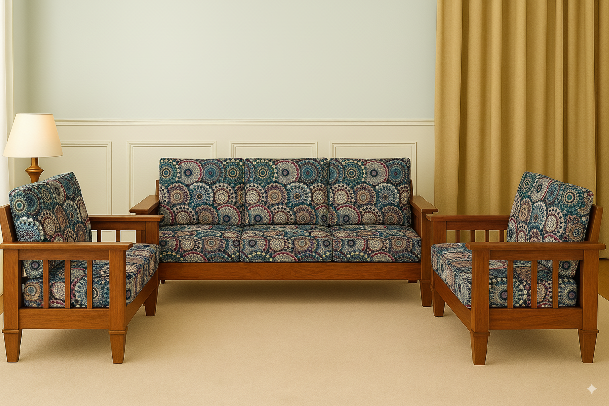 FABRIGAANZA Stretchable/Spandex Printed Sofa Slip Cover, Sofa seat Covers can use for living room, Couch, Wooden Sofas & Offices - Multicolor Rangoli