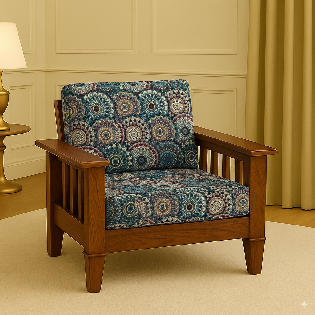 FABRIGAANZA Stretchable/Spandex Printed Sofa Slip Cover, Sofa seat Covers can use for living room, Couch, Wooden Sofas & Offices - Multicolor Rangoli