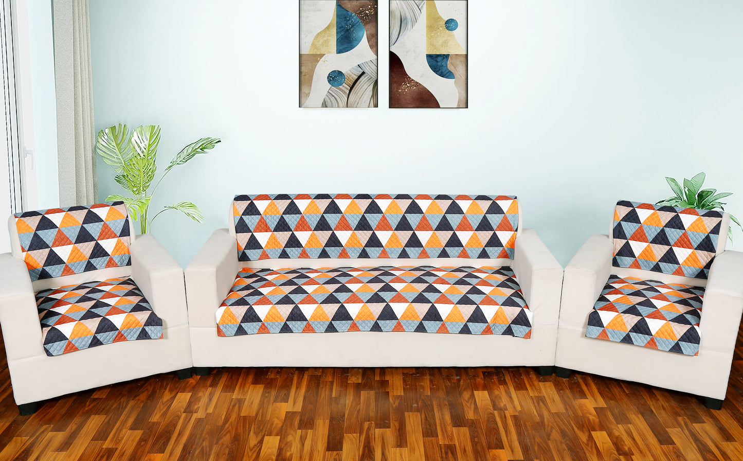 FABRIGAANZA Printed Sofa Seat Cover| Quilted Velvet  | Heavy Antiskid Backing