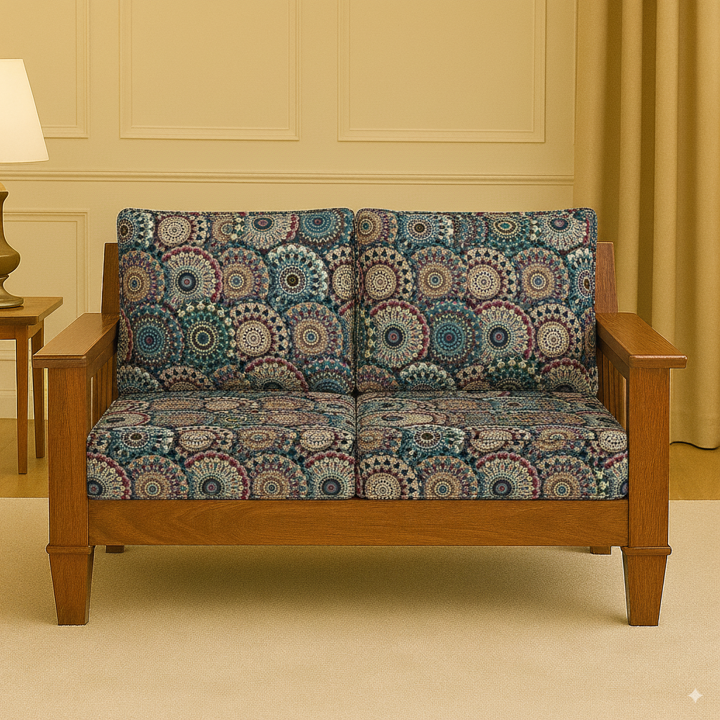 FABRIGAANZA Stretchable/Spandex Printed Sofa Slip Cover, Sofa seat Covers can use for living room, Couch, Wooden Sofas & Offices - Multicolor Rangoli