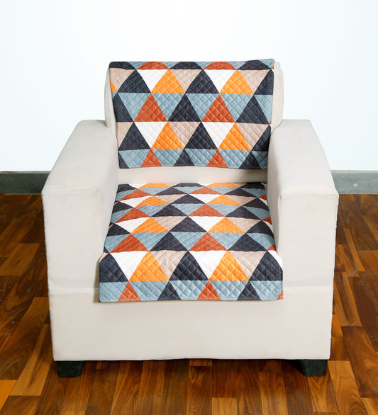 FABRIGAANZA Printed Sofa Seat Cover| Quilted Velvet  | Heavy Antiskid Backing