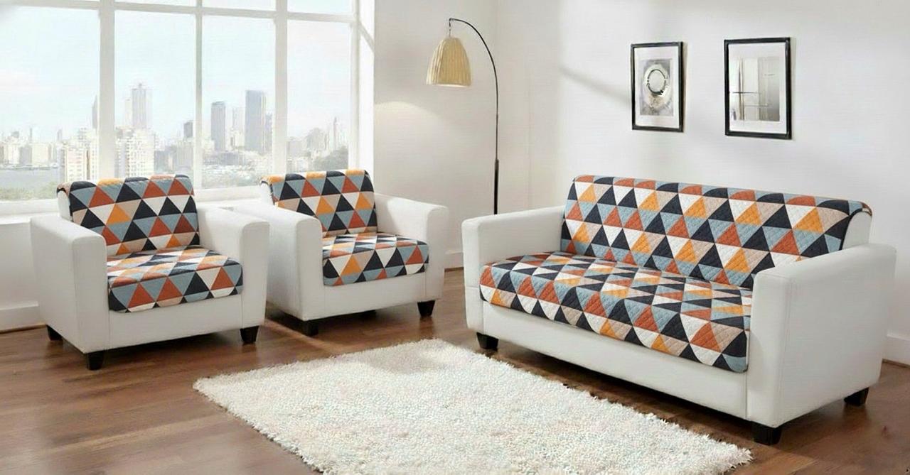 FABRIGAANZA Printed Sofa Seat Cover| Quilted Velvet  | Heavy Antiskid Backing