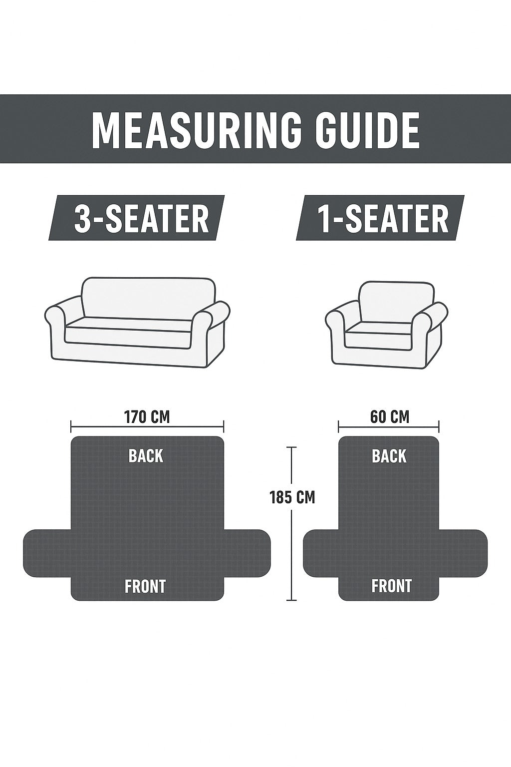 FABRIGAANZA Quilted Sofa Cover | Premium Armchair Protector with Anti-Slip Backing and Side Pockets, Soft & Washable Fabric | Ideal for Homes with Pets, Kids, Daily Use - Brown Check