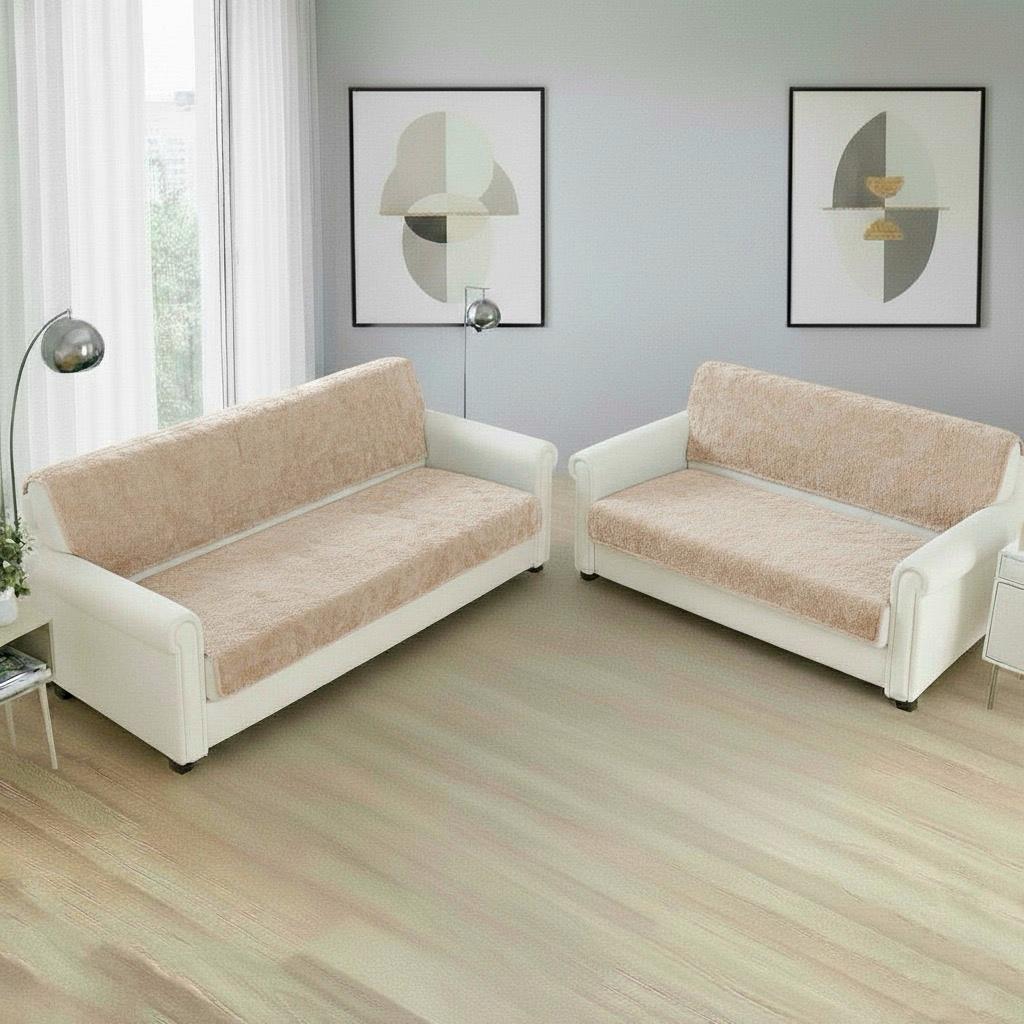 FABRIGAANZA Premium Faux Fur Rabbit Sofa Seat Cover with Heavy Antiskid Backing