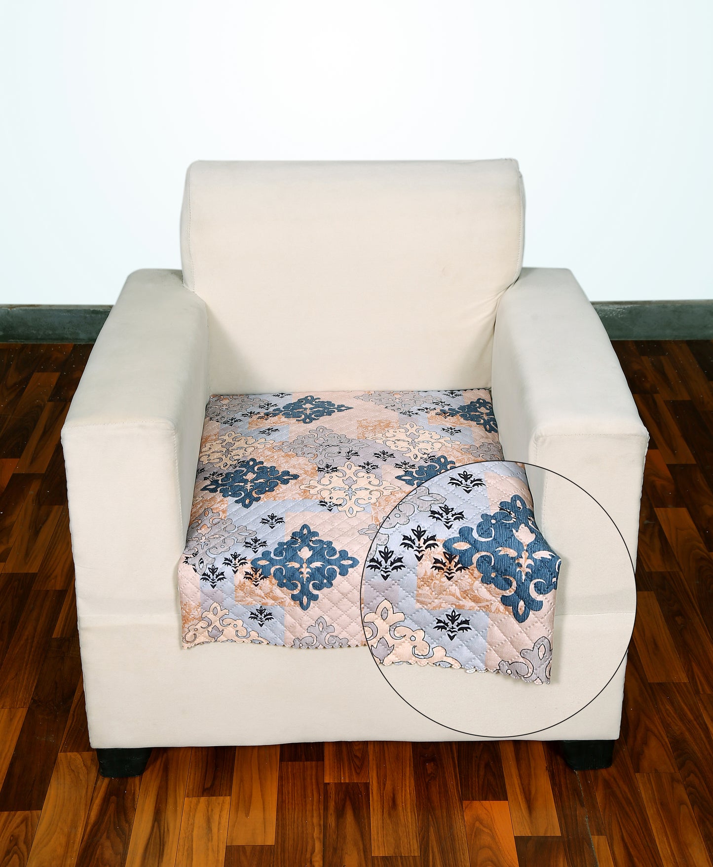 FABRIGAANZA Quilted Printed Sofa seat Cover with Heavy Antiskid Backing Sofa seat Runner -